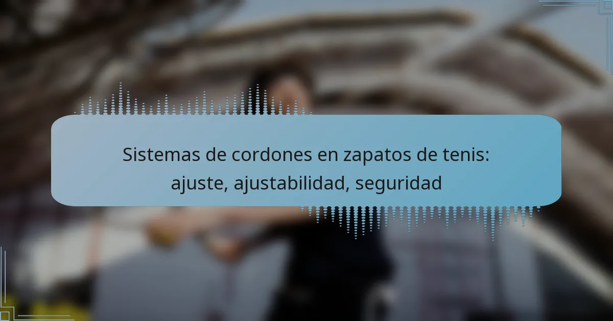 Sistemas de cordones en zapatos de tenis: ajuste, ajustabilidad, seguridad