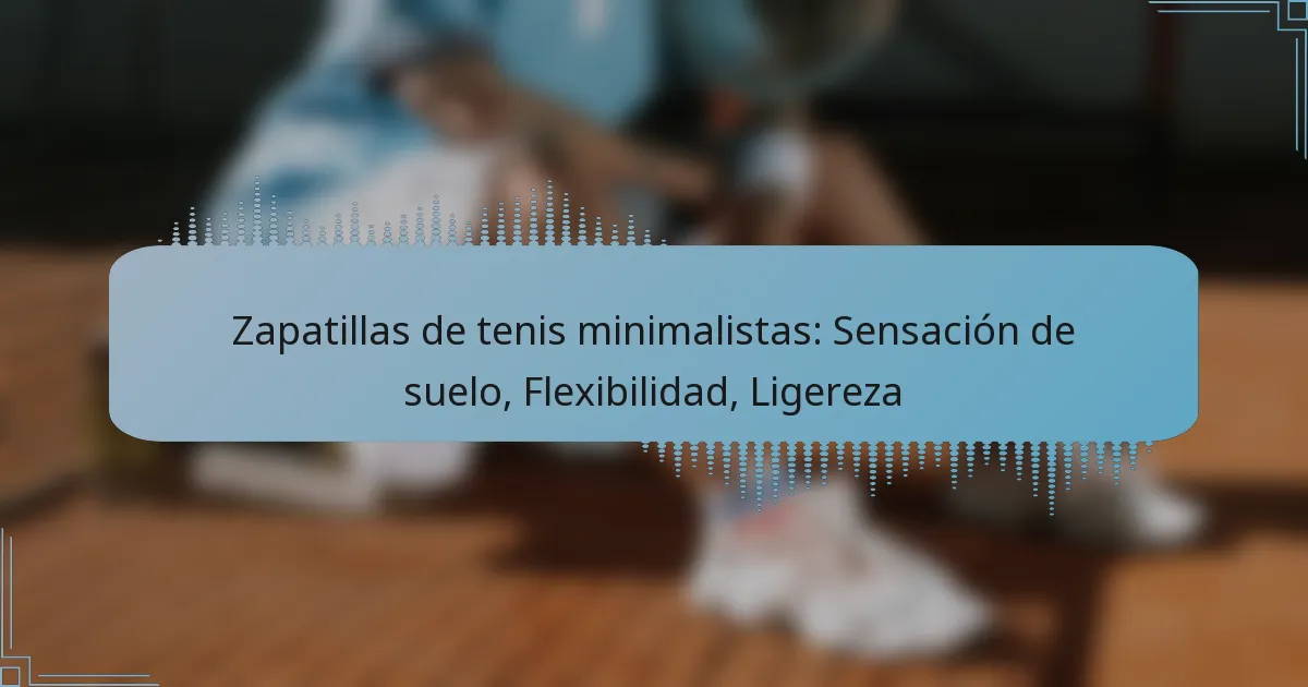 Zapatillas de tenis minimalistas: Sensación de suelo, Flexibilidad, Ligereza