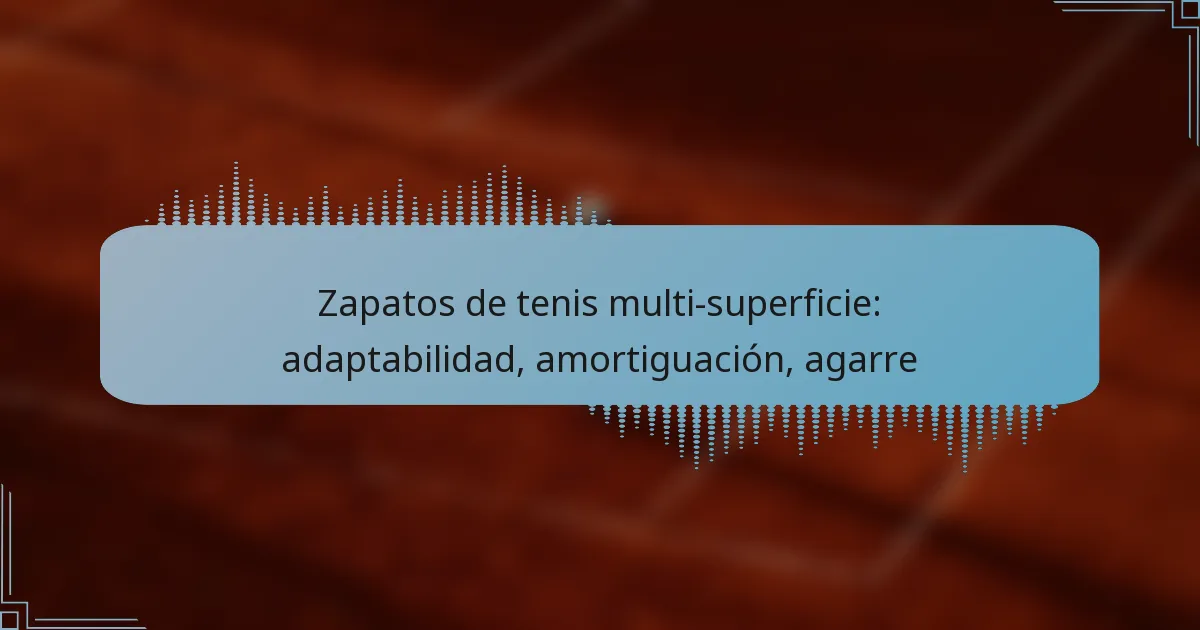 Zapatos de tenis multi-superficie: adaptabilidad, amortiguación, agarre