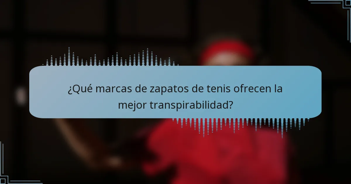 ¿Qué marcas de zapatos de tenis ofrecen la mejor transpirabilidad?