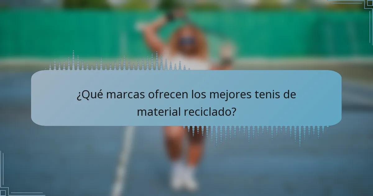 ¿Qué marcas ofrecen los mejores tenis de material reciclado?