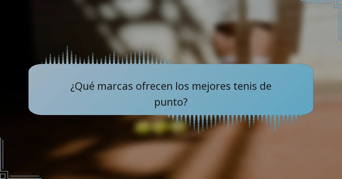¿Qué marcas ofrecen los mejores tenis de punto?